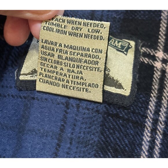 FIELD&STREAM Mens Blue Plaid Shirt Sz  XLTall Heavy 100% Cotton Flannel - Picture 7 of 7